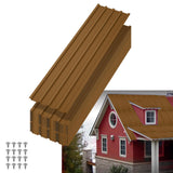 Garvee Metal Roofing Panels 20 Pcs, Heavy Duty Galvanized Steel Roof Sheets 73.2x16.77inch, Waterproof, Rust Resistant, Easy Install, Includes Screws for Carports, Garages, Warehouses, Pergolas, Brown