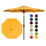 Garvee 9 ft Outdoor Patio Umbrella with 8 Sturdy Ribs, Crank Lift, Push-Button Tilt & UV-Resistant Waterproof Canopy for Pool, Deck, Yard & Garden, Yellow - Yellow