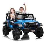 Garvee Ride - P Series: 2 Seater Ride On Car for Kids, 24V Electric Truck with Parent Remote Control, Spring Suspension, 2 Speeds, LED Headlight & Music Player, Kids Electric Vehicle for Aged 3-8 Years - Blue
