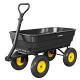 Garvee 1200 lb Heavy-Duty Poly Garden Dump Cart, Utility Wagon with 13" No-Flat All-Terrain Tires, Quick-Release Dump System, Convertible Tow Handle & Reinforced Steel Frame for Yard, Soil, Mulch & Landscaping, Black/Yellow - Black+Yellow