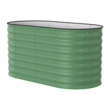 Garvee 4' X 2' X 2' Galvanized Raised Garden Bed, Oval Metal Planter Box for Vegetables, Flowers & Herbs, Open Base Drainage, Rust-Resistant, Easy Assembly - Green-Oval