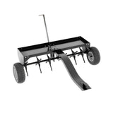 Garvee 40" Tow Behind Lawn Plug Aerator with Steel Tines, Adjustable Weight Tray, Steel Frame, Universal Hitch, Inflatable Wheels for Lawns and Gardens - Black