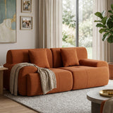 Garvee Boneless Loveseat Couch, Cloud Sofa with Corduroy  Fabric, Deep Seat Modular Couch for Living Room Bedroom, Small Space Couches for Living Room,Brown - Brown
