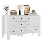 Garvee Modern 6 Drawer Dresser Chest – Wide Bedroom Storage Cabinet with Spacious Drawers – Sturdy Wood Build, Contemporary Design – For Nursery, Living Room, Entryway – Color: White - White
