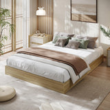 Garvee Minimalist Sturdy Wood Platform Bed Frame – Low Profile, Sturdy Floor-Standing Slats, Space-Saving, No Box Spring, Easy Assembly – Full Size – Golden Tan Wood - Burlywood