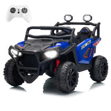 Garvee 24V 2-Seater Electric UTV Ride-On Truck for Kids Ages 2-8 – Battery Powered, Remote Control, 4-Wheel Suspension, Gradual Power-Up, 3 Speeds, LED Lights, Wireless – Blue - Blue