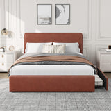 Garvee Upholstered Platform Bed Frame with Headboard, Storage Drawers, Noise-Free, Strong Wooden Slats, Easy Assembly, No Box Spring Needed, Bedroom - Brown