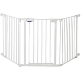 Garvee Adjustable Metal Pet Safety Gate, 3-Panel 29" High Collapsible Playpen with Lockable Door, Portable Indoor/Outdoor Barrier for Stairs, Doorways, RV, Camping, Yard, Garden, White - White
