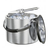 Garvee With 3.0L Ice Bucket Silicone Lid Ice Bucket Silver Ice Bucket 18x18x18 cm Ice Bucket and 304 Stainless Steel Double Layer Ice Bucket, Silicone Handle Cover, Ice Scoop