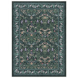 Garvee Washable Folding Area Rug – Floral Print, Non-Slip, Easy to Clean, Pet Friendly Carpet for Living Room & Bedroom – Black, 6x9ft - Black