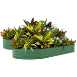 Garvee 2 Pack 8' X 4' X 1.5' Rust-Resistant Galvanized Steel Raised Garden Beds – Outdoor Metal Planter Boxes, Durable, Easy Assembly, Ergonomic, for Vegetables, Flowers & Herbs – Green,Upgraded with Anti-Cutting Strips - Green
