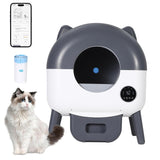 Garvee Automatic Self Cleaning Litter Box, 76L Capacity Extra Large Automatic Cat Litter Box for Multiple Cats, Smart Safety Sensors, App Control, Low Noise, Washable Tray & Trash Bag, Dark Gray - Dark Gray