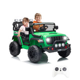 Garvee 24V Ride on Toys for Big Kids, 2-Seater Electric Ride on Car Truck with Remote Control, Four-Wheel Shock Absorbers, 4 Mph Max Speed, Music, LED Lights for Boys Girls, Green - Green