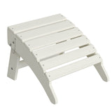 Garvee Folding Adirondack Ottoman - HDPE All-Weather Outdoor Footrest for Patio, Deck, Lawn, Poolside - Durable, Weather-Resistant - Compatible with Adirondack Chair - White, 1 Piece - White