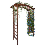 Garvee Wooden Garden Arbor 85" H × 24" W, 24.9 lb Fir Wood Arch Trellis for Climbing Plants, Wedding, Patio & Backyard Decor