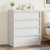 Garvee 4 Drawers Dresser Chest with Large Storage & Anti-Tip Design, Modern Wood Bedside Table, Smooth Glide Drawers, Versatile for Bedroom & Living Room - White