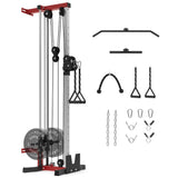 Garvee Cable Machine Home Gym - Wall Mount Functional Trainer with 19 Height Settings, 2:1 Pulley Ratio, 400 LBS Capacity & Full Attachment Set for Lat Pulldown, Cable Fly, Rows & Full Body Workout