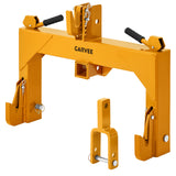 Garvee Heavy-Duty Category 1 3-Point Quick Hitch for Tractor, 3000 lbs Lift Capacity with Built-In 2" Receiver, 5-Level Adjustable Top Hook Tractor Attachment, No Bushing Required, Yellow Powder Coated (24" x 24") - Yellow