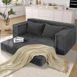 Garvee 75" Convertible Sofa Bed, Boneless Couch Bed with 2 Pillow, Folding Pull Out Couch, Loveseat Sleeper Sofa, Futon Couch for Living Room Bedroom, No Assembly, Gray - Gray