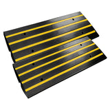 Garvee Rubber Driveway Curb Ramp 48" Low Profile 2.5" Rise 33069 lbs Load Capacity Recycled Rubber Anti-Slip Reflective Strips Multi-Surface Use