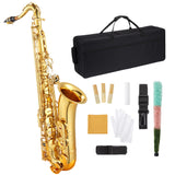 Garvee B Flat Tenor Saxophone Beginner Full Kit - Student Tenor Sax with Case, Mouthpiece, Cleaning Kit & Rod - Professional Sax Musical Instruments for Kids/Youth/Musicians