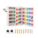 Garvee 150 Keys Cabinet Organizer, Wall Mount Steel Key Lock Box with 2 Keys, 133 Hooks & Colored Tags, Secure Key Storage for Hotel, Valet, Office, Car Key Management, Heavy Duty, White - White