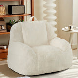Garvee Bean Bag Chairs for or Adults Teens, Large Bean Bag Sofa Chairs with Filling for Basement, Living Room, Game Room, White - Beige
