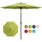 Garvee 10FT Green Fruit brand Green Patio Umbrella for Outdoor Table – Waterproof Market Parasol, Smooth Crank Lift, Push Button Tilt, 8 Sturdy Ribs, UV Protection – Pool, Deck, Garden, Yard - Apple Green