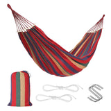 Garvee Extra Large Double Camping Hammock with Tree Straps, Anti-Roll Balance Beam & Carry Bag - 500lbs Capacity - Portable for Outdoor, Backyard, Beach, Travel - Rainbow Stripe - Rainbow
