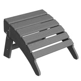 Garvee Folding Adirondack Ottoman - HDPE All-Weather Outdoor Footrest for Patio, Deck, Backyard, Poolside - Weather-Resistant, Easy to Store - Compatible with Adirondack Chair - Grey, 1 Piece - Gray