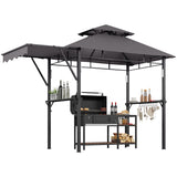 Garvee Sturdy Grill Gazebo for Outdoor BBQ - Patio Canopy Shelter for Backyard Cooking and Garden Entertaining - Gray Color - Gray