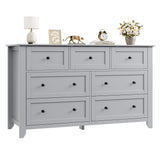 Garvee 7 Drawer Dresser for Bedroom, 54" Wide Modern Large Chest of Drawers with Metal Knobs, Wooden Clothes Storage Organizer for Closet, Nursery, Living Room, Apartment, Grey - Grey