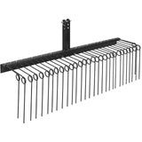 Garvee 72" Tow Behind Landscape Rake with 30 Steel Tines, Quick Hitch, Heavy Duty Powder Coated, Fits Category 1 Tractors, Yard Cleaning Tool