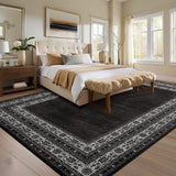 Garvee Soft Modern Black Area Rug – Durable USA Carpet for Living Room, Bedroom, Home Decor, 6x9ft, Black - Black