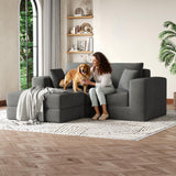Garvee Modern Modular Sectional Cloud Sofa, Boneless Design with Non-Slip Base & l-Shape Chaise. a Deep Seat Sleeper Sofa for Customizable Spaces, Featuring No Assembly & Plush Comfort, Gray - Gray