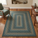 Garvee Indoor Outdoor Rug 8x10 Easy Jute Washable Rug Non Slip Braided-Print Neutral Rugs for Living Room Ultra-Thin Non-Shedding Farmhouse Rugs Foldable Carpet for Bedroom Kitchen Porch - Slate/Gray