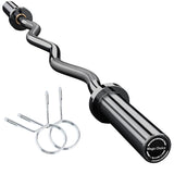 Garvee 47" EZ Curl Barbell Bar - 500LB Capacity EZ Curl Bar with 25mm Diamond Knurling & Needle Bearings for Bicep Curls & Tricep Extensions