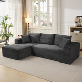 Garvee 108" L-Shaped Modular Sectional Sofa, Modern Deep Seat Corduroy Couch with Left Chaise, No Assembly, Oversized Upholstered Boneless Couches for Living Room Bedroom, Apartment(Gray, Left) - Dark Gray | L-Shaped Left