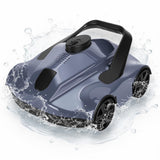 Garvee Cordless Robotic Pool Cleaner, 130-Min Runtime, Self-Parking Pool Vacuum with Powerful Filtration for Above-Ground Pools up to 860 sq ft, Grey - Grey