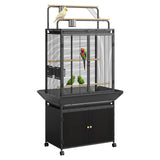 Garvee Large Bird Cage, 71"H Rolling Birdcage with Play Top & Storage Cabinet, Sturdy Metal Flight Cage for Macaw Parakeet Parrot Cockatiel Budgie