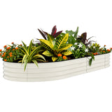 Garvee 10' x 4' x 1.5' Ergonomic Raised Garden Bed, Galvanized Metal Planter Box for Vegetables & Flowers, Rust-Resistant, Easy Assembly - Beige