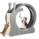 Garvee Cat Wheel Exerciser for Indoor Cats, 45'' Large 3-in-1 Cat Treadmill with Scratching Board and Play Balls, Quiet Cats Running Wheel for Kitty Fitness Grey - Grey