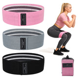 Garvee Gray Hip Resistance Bands - Light/Medium/Heavy Fabric Booty Bands for Legs & Glutes, Non-Slip Squat Bands with Carry Bag for Home Workout, Yoga & Strength Training - 灰粉黑