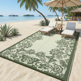 Garvee Waterproof Reversible Outdoor Rug 9x18ft - Large Plastic Straw Mat for Patio, Deck, Balcony, RV, Camping, Backyard - Easy Clean, Non-Slip, Weather Resistant - Sage Green/Light Green - Sage Green