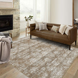 Garvee Modern Boho Area Rug - Soft Washable Floral Rug, Low Pile Non Shedding Non Slip Rug, Indoor Foldable Printed Rug Carpet - Taupe Beige