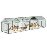 Garvee Large Metal Chicken Coop, Chicken Runs for Yard with Waterproof and Anti-UV Cover, Portable chicken coop for Outdoor Chicken Rabbit Duck, Silver, 160"×40"×40"