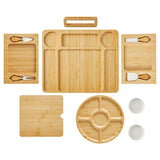 Garvee Large Wooden meat platter Board Gift Set with Knives – Elegant Serving Platter for Cheese, Meats & Appetizers – Perfect Housewarming, Wedding, Mother's Day Gift – C2260-1 - Wooden
