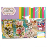 Garvee Handmade Greeting Card DIY Kit Colored Paper 15 Cards 15 Envelopes Paper Accessories Ribbons Shiny Decorations for Birthday Holiday Invitations