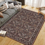 Garvee Washable Area Rugs for Living Room,Non-Slip & Low-Profile Floral Rug with Durable Edge Binding,Soft Rugs for Bedroom, Dining Room - Red