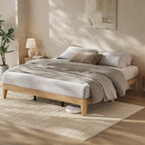 Garvee Sturdy King Size Wood Platform Bed Frame - Sturdy Wooden Slats & Legs, Strong Metal Center Support, 11.8" High with 7.5" Underbed Storage, Noise-Free, No Box Spring Needed, Easy Assembly, Natural Wood Color, KING - Natural Wood